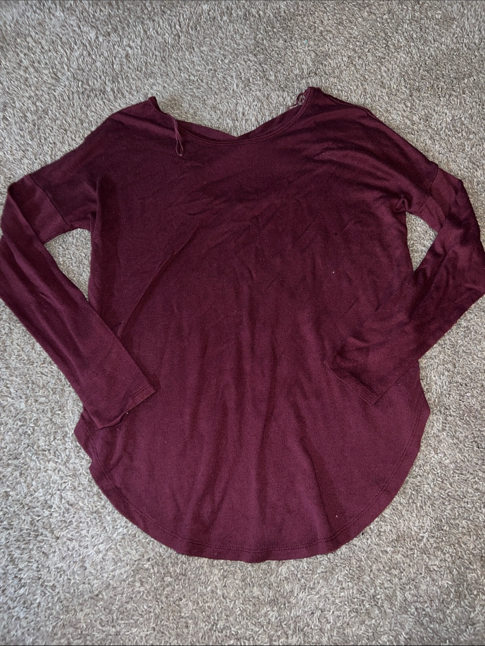 Garage Women's Long Sleeve V-Neck Top - Burgundy